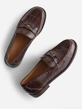 NWOT Madewell Women's The Grayson Penny Loafer Sz 8.5 $198 chocolate raisin